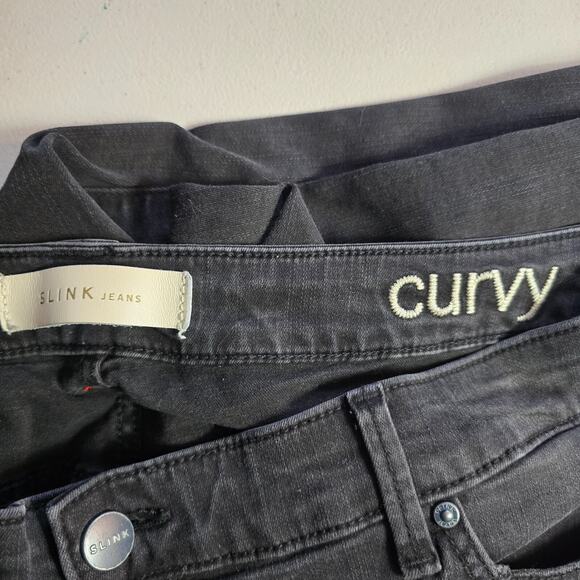 Slink Jeans Women's 20 Black Curvy Distressed Skinny - Picture 5 of 15